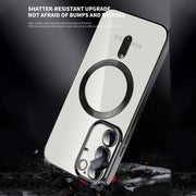 For Samsung Galaxy S22 Ultra 5G CD Texture Plating TPU MagSafe Phone Case with Lens Film(Black)