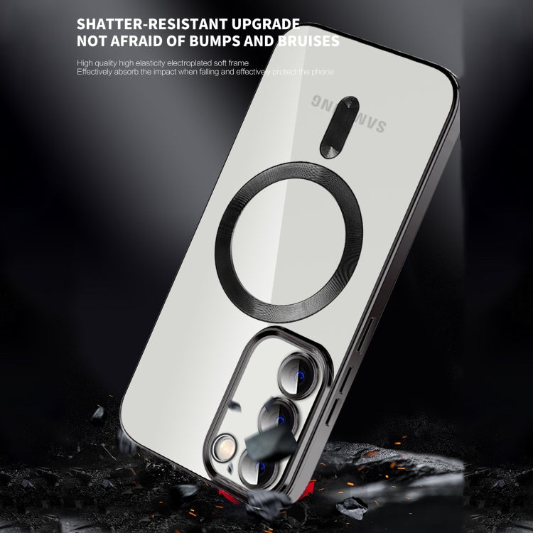 For Samsung Galaxy S20 Ultra CD Texture Plating TPU MagSafe Phone Case with Lens Film(Dark Green) - Galaxy Phone Cases by PMC TechLife | Online Shopping South Africa | PMC TechLife