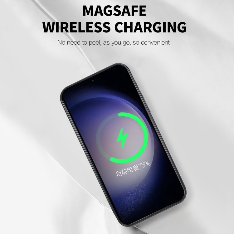 For Samsung Galaxy S22 5G CD Texture Plating TPU MagSafe Phone Case with Lens Film(Royal Blue) - Galaxy S22 5G Cases by PMC TechLife | Online Shopping South Africa | PMC TechLife