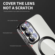 For Samsung Galaxy Note20 Ultra CD Texture Plating TPU MagSafe Phone Case with Lens Film(Dark Green)