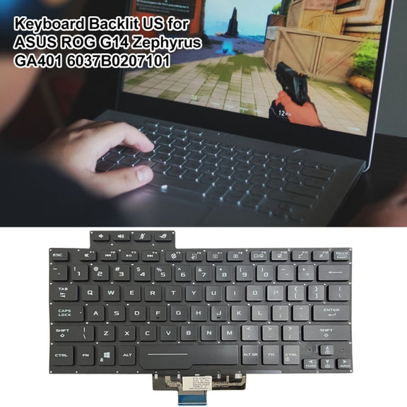 For ASUS ROG G14 Zephyrus GA401 GA401I US Version Backlight Laptop Keyboard(Black)
