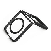 For Samsung Galaxy Z Flip5 MagSafe Frosted TPU + Transparent PC Phone Case(Black)