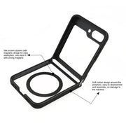 For Samsung Galaxy Z Flip5 MagSafe Frosted TPU + Transparent PC Phone Case(Black)
