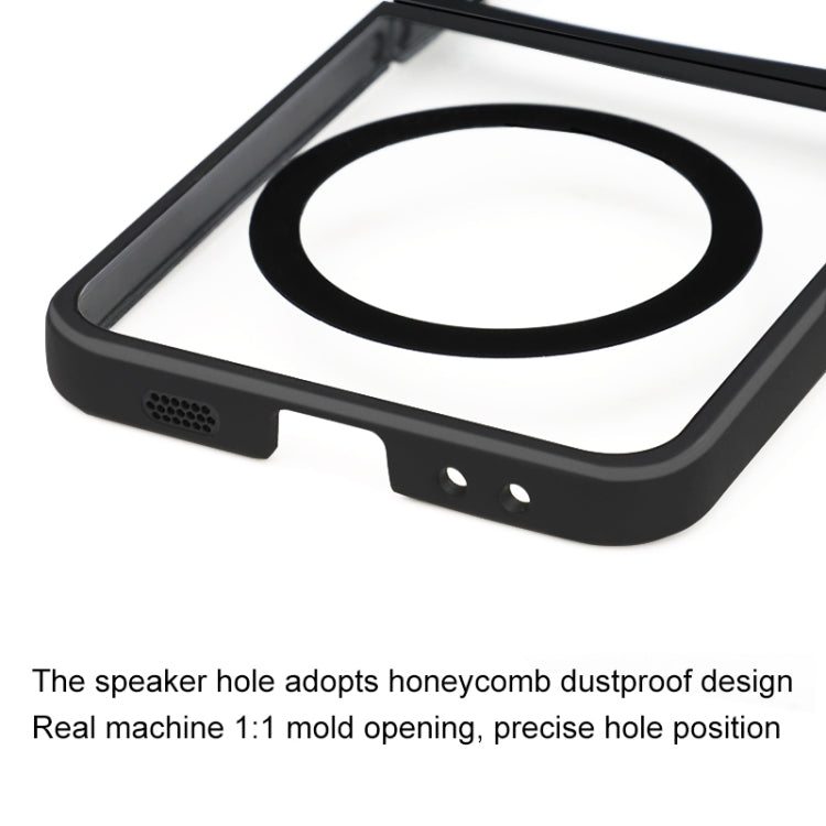 For Samsung Galaxy Z Flip5 MagSafe Frosted TPU + Transparent PC Phone Case(Black) - Galaxy Z Flip5 Cases by PMC TechLife | Online Shopping South Africa | PMC TechLife