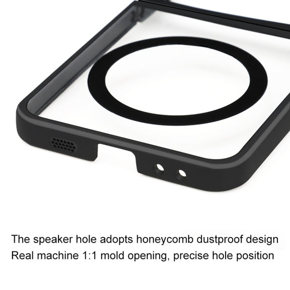 For Samsung Galaxy Z Flip5 MagSafe Frosted TPU + Transparent PC Phone Case(Black)