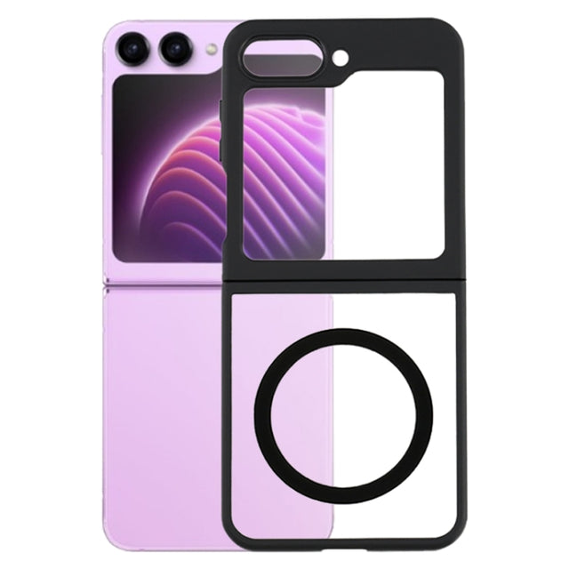 For Samsung Galaxy Z Flip5 MagSafe Frosted TPU + Transparent PC Phone Case(Black)