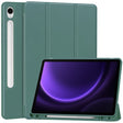 For Samsung Galaxy Tab S9 FE / S10 FE 3-Fold Pure Color TPU Smart Leather Tablet Case with Pen Slot(Dark Green) - free shipping - PMC TechLife - Order now!