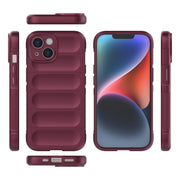 For iPhone 15 Magic Shield TPU + Flannel Phone Case(Dark Green)