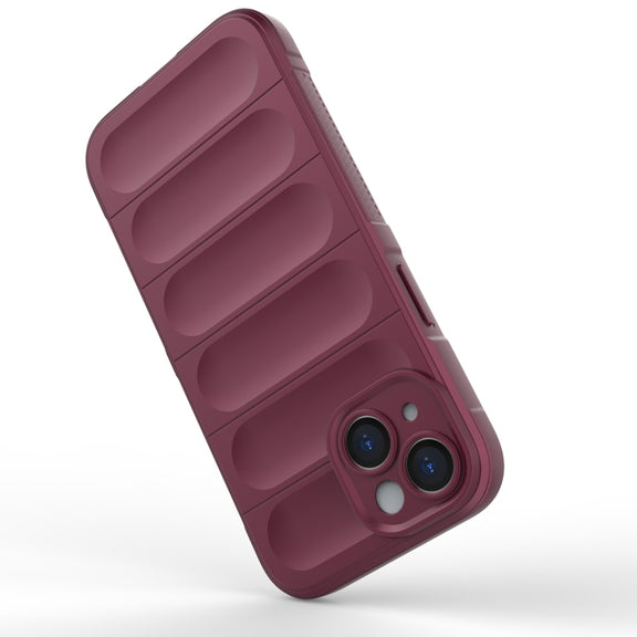For iPhone 15 Magic Shield TPU + Flannel Phone Case(Dark Green)