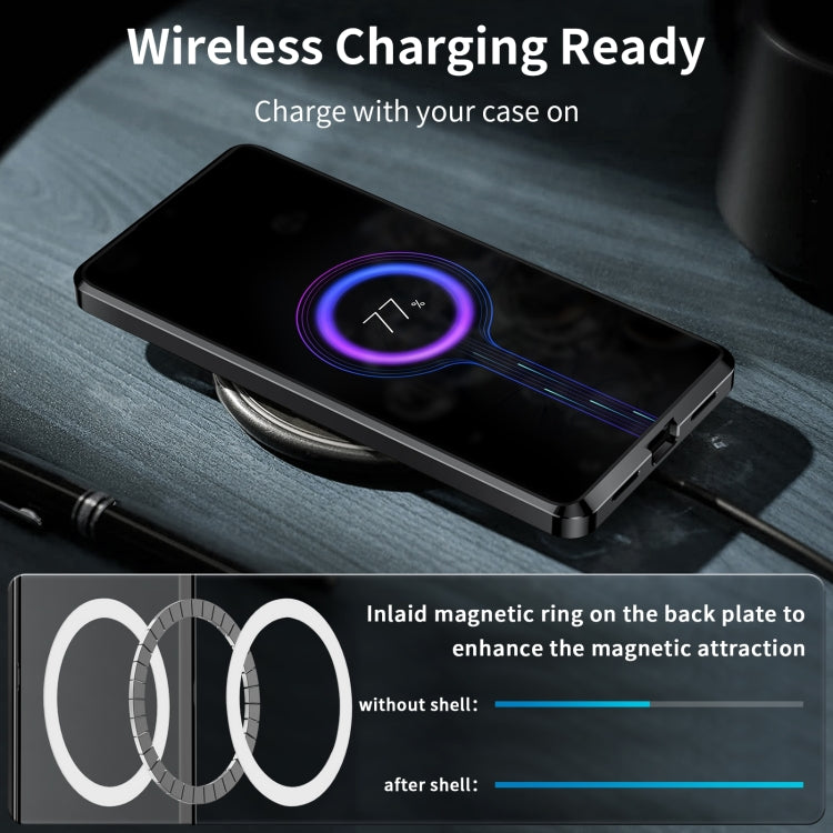 For Samsung Galaxy S24 5G MagSafe Magnetic Frosted Metal Phone Case(Black)