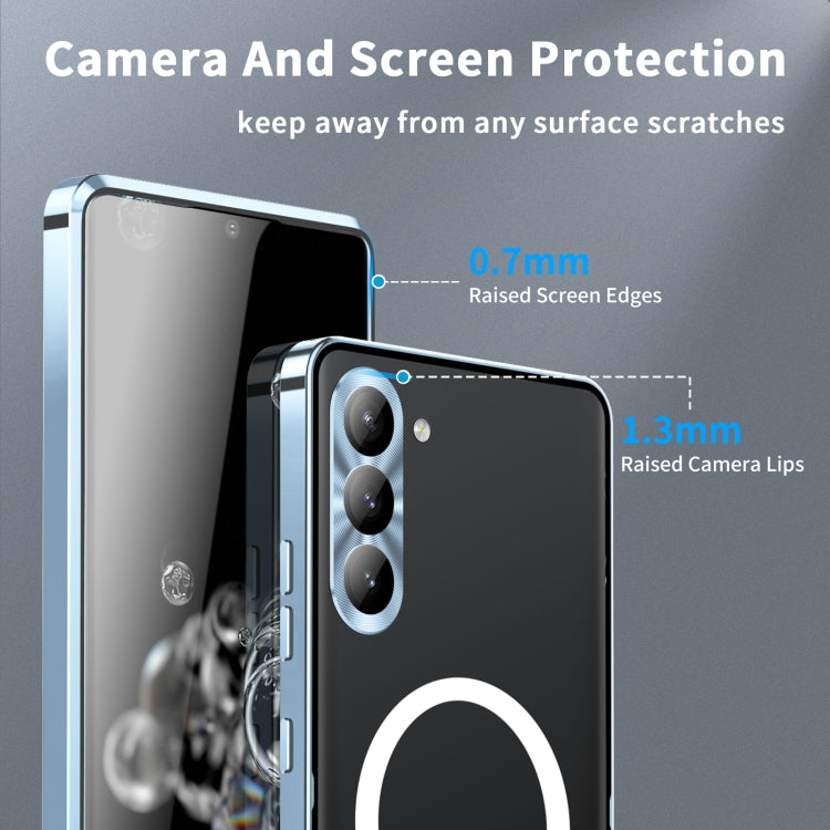 For Samsung Galaxy S24 5G MagSafe Magnetic Frosted Metal Phone Case(Blue)