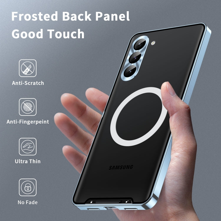 For Samsung Galaxy S24+ 5G MagSafe Magnetic Frosted Metal Phone Case(Blue)
