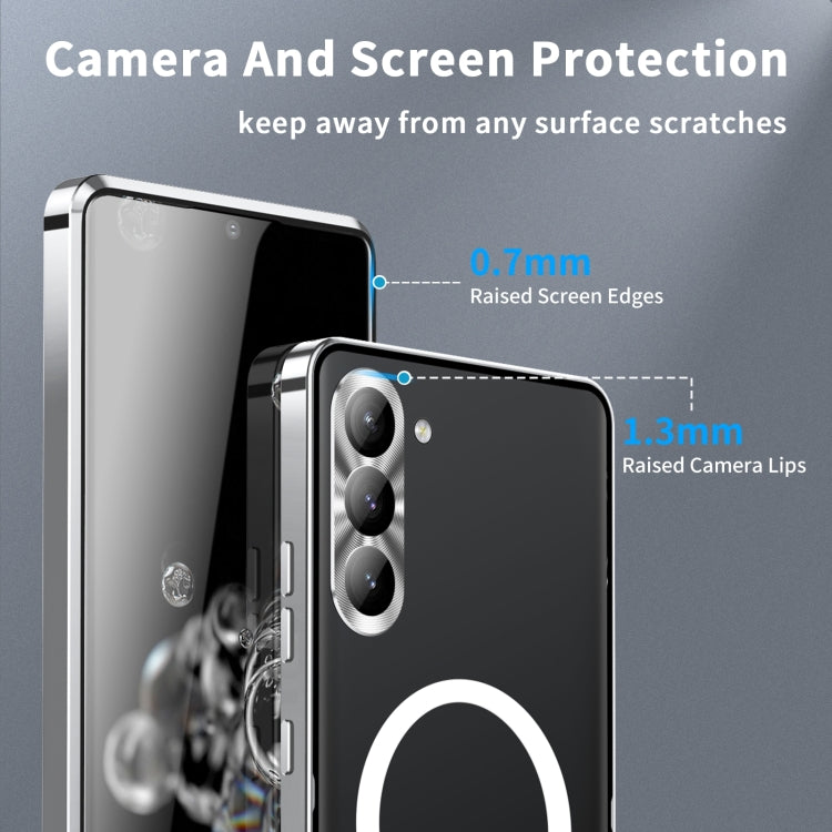 For Samsung Galaxy S24+ 5G MagSafe Magnetic Frosted Metal Phone Case(Silver) - Galaxy S24+ 5G Cases by PMC TechLife | Online Shopping South Africa | PMC TechLife