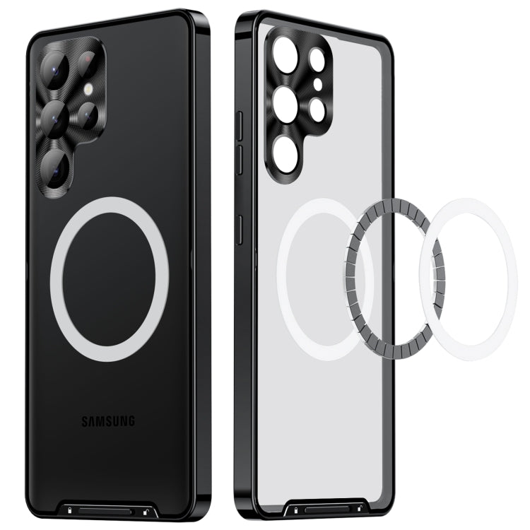 For Samsung Galaxy S24 Ultra 5G MagSafe Magnetic Frosted Metal Phone Case(Black)