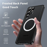 For Samsung Galaxy S24 Ultra 5G MagSafe Magnetic Frosted Metal Phone Case(Black)