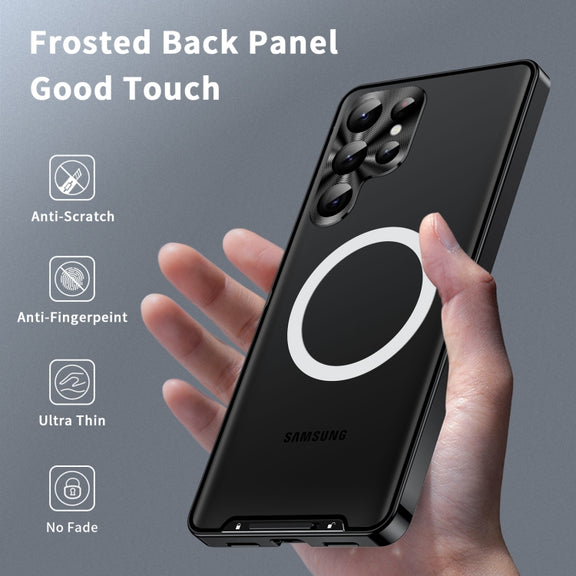 For Samsung Galaxy S24 Ultra 5G MagSafe Magnetic Frosted Metal Phone Case(Black)