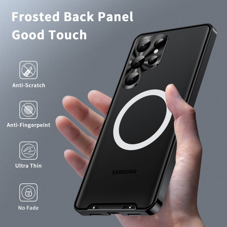 For Samsung Galaxy S24 Ultra 5G MagSafe Magnetic Frosted Metal Phone Case(Black)