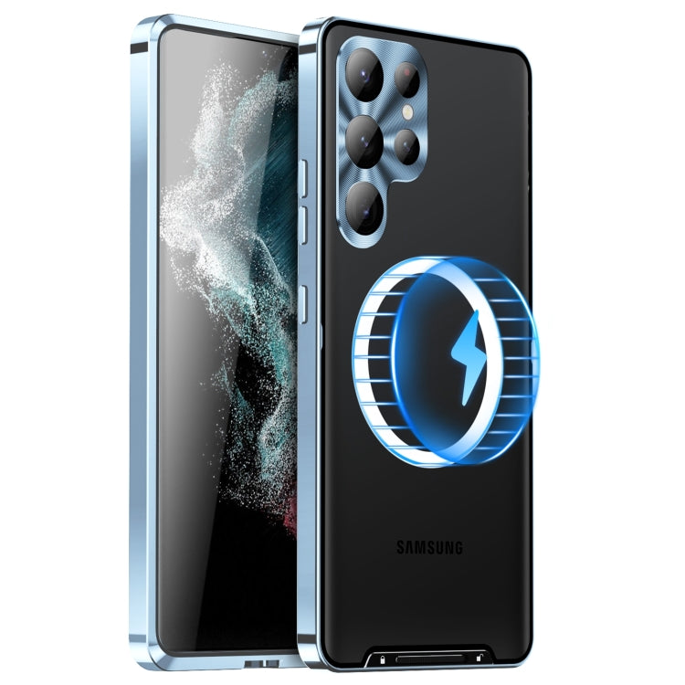 For Samsung Galaxy S24 Ultra 5G MagSafe Magnetic Frosted Metal Phone Case(Blue) - Galaxy S24 Ultra 5G Cases by PMC TechLife | Online Shopping South Africa | PMC TechLife