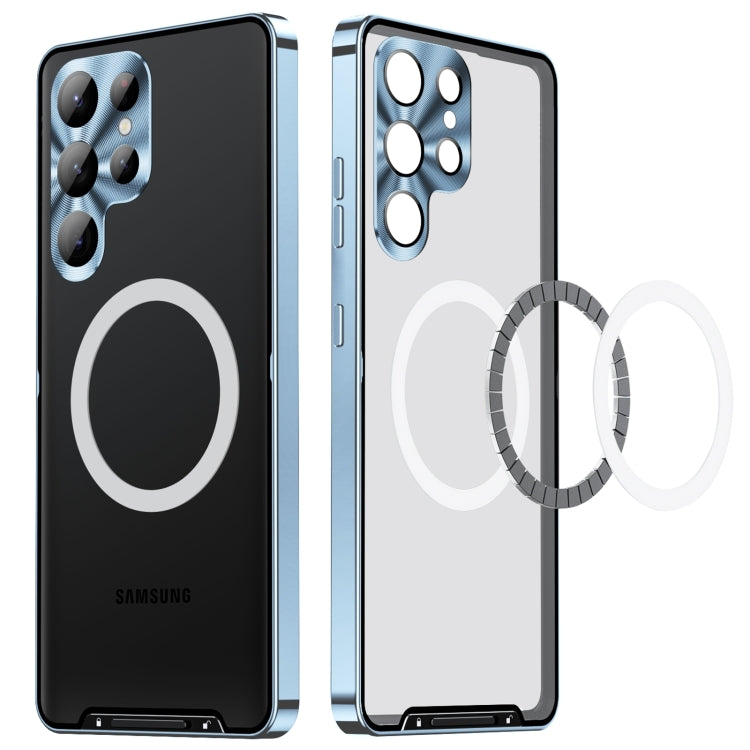 For Samsung Galaxy S24 Ultra 5G MagSafe Magnetic Frosted Metal Phone Case(Blue) - Galaxy S24 Ultra 5G Cases by PMC TechLife | Online Shopping South Africa | PMC TechLife