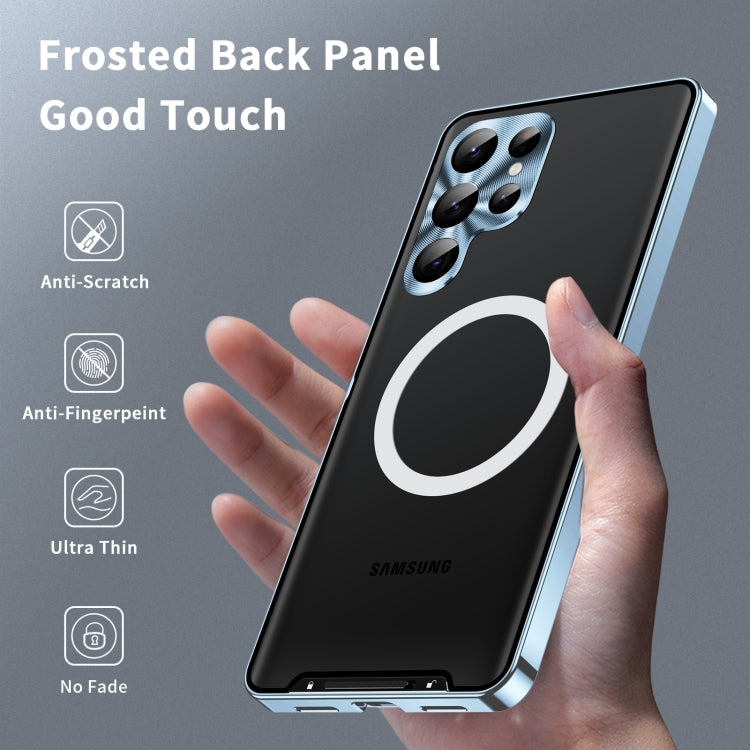For Samsung Galaxy S24 Ultra 5G MagSafe Magnetic Frosted Metal Phone Case(Blue) - Galaxy S24 Ultra 5G Cases by PMC TechLife | Online Shopping South Africa | PMC TechLife