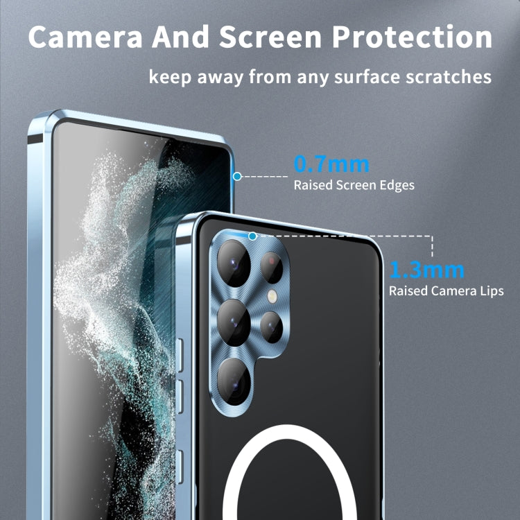 For Samsung Galaxy S24 Ultra 5G MagSafe Magnetic Frosted Metal Phone Case(Blue) - Galaxy S24 Ultra 5G Cases by PMC TechLife | Online Shopping South Africa | PMC TechLife