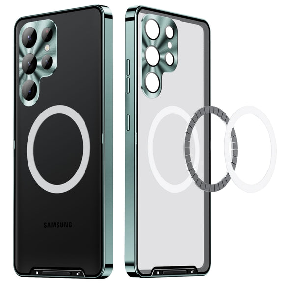 For Samsung Galaxy S24 Ultra 5G MagSafe Magnetic Frosted Metal Phone Case(Green)