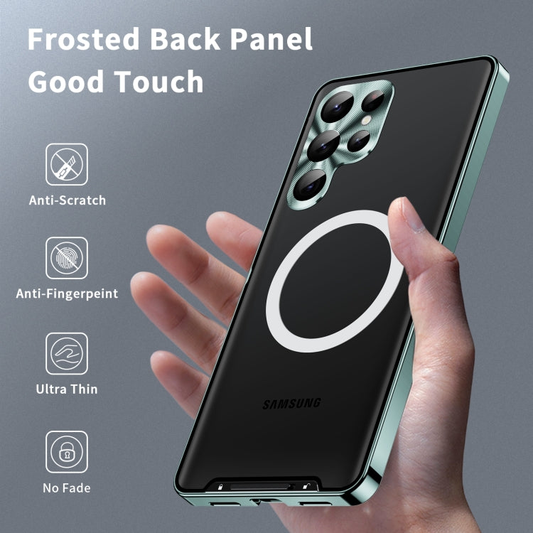 For Samsung Galaxy S24 Ultra 5G MagSafe Magnetic Frosted Metal Phone Case(Green)