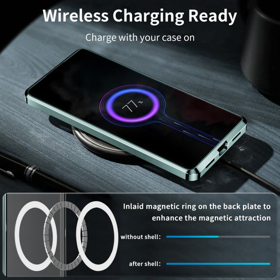 For Samsung Galaxy S24 Ultra 5G MagSafe Magnetic Frosted Metal Phone Case(Green)
