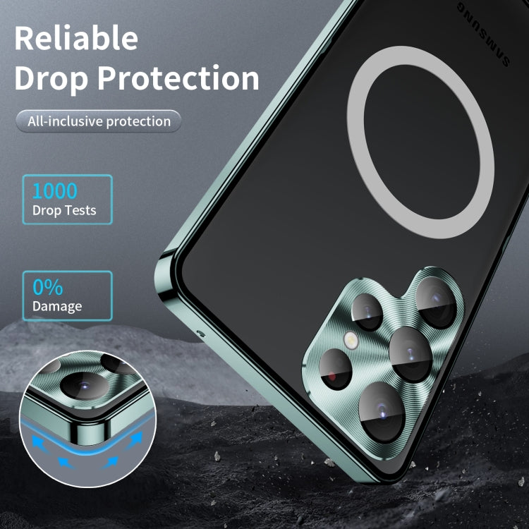 For Samsung Galaxy S24 Ultra 5G MagSafe Magnetic Frosted Metal Phone Case(Green)