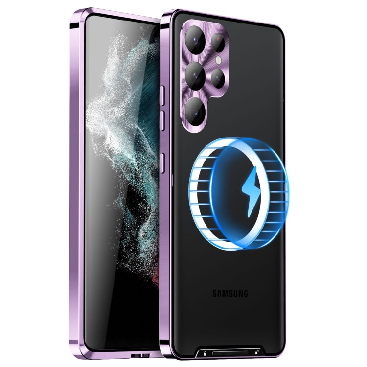 For Samsung Galaxy S24 Ultra 5G MagSafe Magnetic Frosted Metal Phone Case(Purple) - Galaxy S24 Ultra 5G Cases by PMC TechLife | Online Shopping South Africa | PMC TechLife