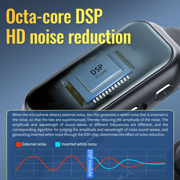 JNN S16 Smart HD Noise Reduction Bluetooth MP3 Voice Control Recording Bracelet, Memory:4GB