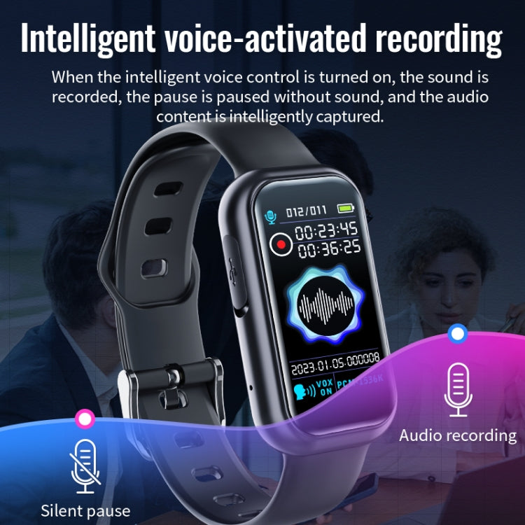 JNN S16 Smart HD Noise Reduction Bluetooth MP3 Voice Control Recording Bracelet, Memory:4GB