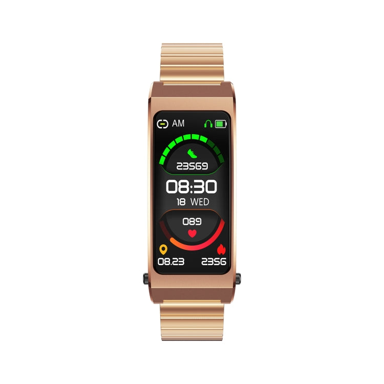 K13S 1.14 inch TFT Screen Slub Steel Strap Smart Calling Bracelet Supports Sleep Management/Blood Oxygen Monitoring(Rose Gold) - free shipping - PMC TechLife - Order now!