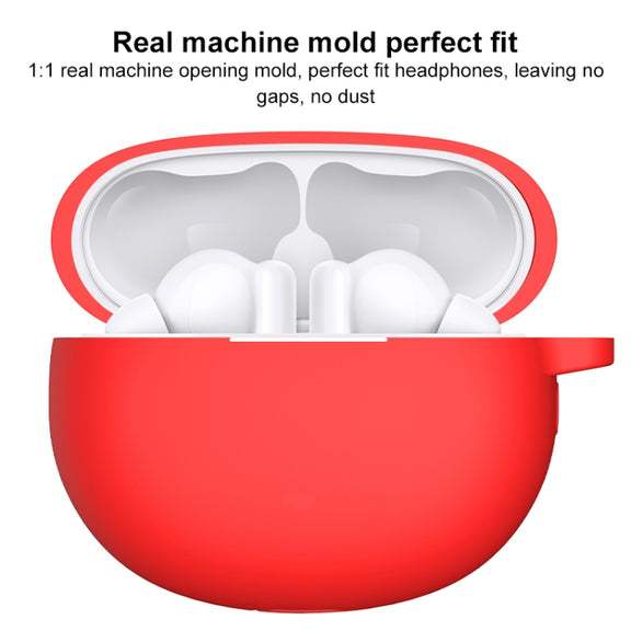 For Xiaomi Redmi Buds 4 Active Shockproof Silicone Earphone Protective Case with Hook(Red)