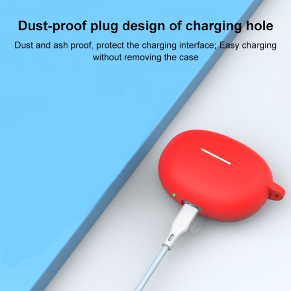 For Xiaomi Redmi Buds 4 Active Shockproof Silicone Earphone Protective Case with Hook(Red)