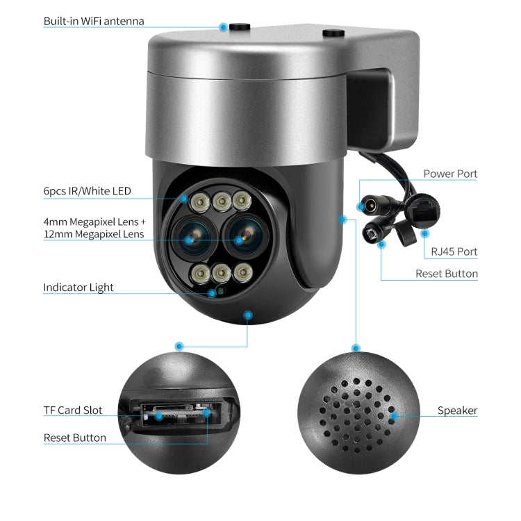 ESCAM G03 2x4MP Dual Lens Zoom 8X Dual Light Source WiFi Camera Support Two-way Voice & Motion Detection(AU Plug) - free shipping - PMC Jewellery - Order now!