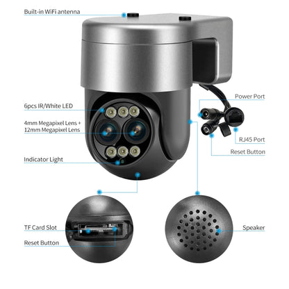 ESCAM G03 2x4MP Dual Lens Zoom 8X Dual Light Source WiFi Camera Support Two-way Voice & Motion Detection(AU Plug) - free shipping - PMC Jewellery - Order now!