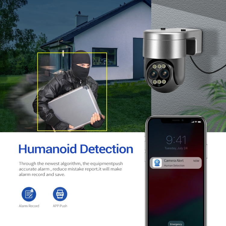 ESCAM G03 2x4MP Dual Lens Zoom 8X Dual Light Source WiFi Camera Support Two-way Voice & Motion Detection(AU Plug) - free shipping - PMC Jewellery - Order now!