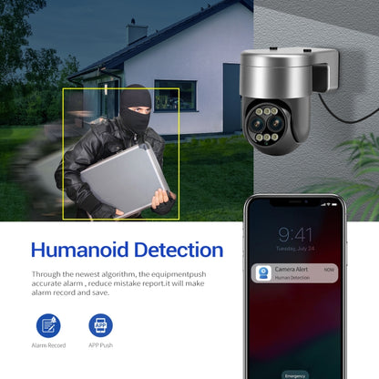 ESCAM G03 2x4MP Dual Lens Zoom 8X Dual Light Source WiFi Camera Support Two-way Voice & Motion Detection(AU Plug) - free shipping - PMC Jewellery - Order now!