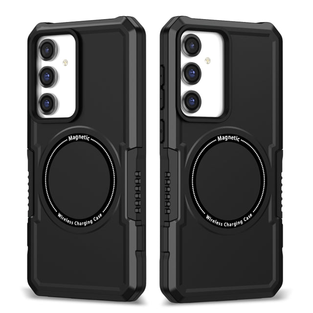 For Samsung Galaxy S23 FE MagSafe Shockproof Armor Phone Case(Black)