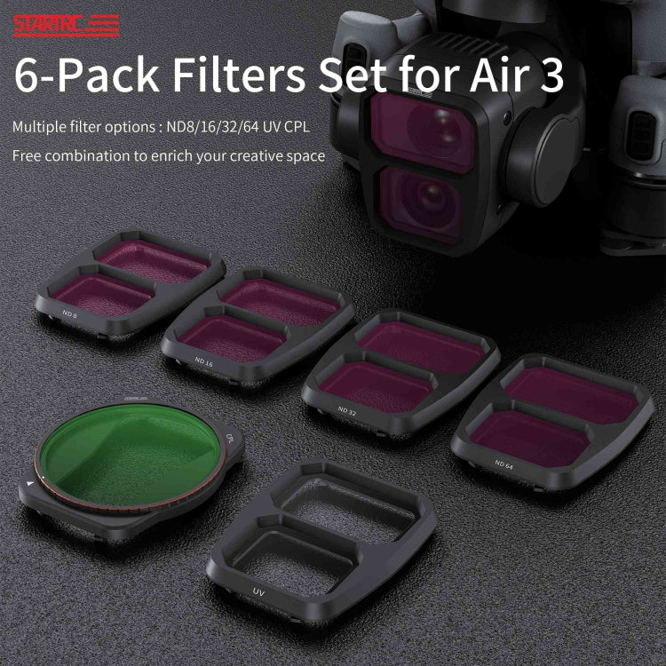 For DJI Air 3 STARTRC Drone Lens Filter, Lens:6 in 1 ND8/16/32/64 UV CPL - free shipping - PMC Jewellery - Order now!