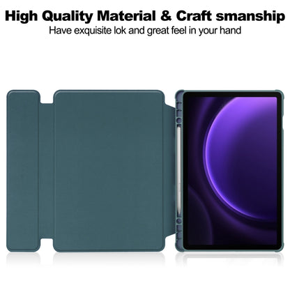 For Samsung Galaxy Tab S9 FE / S10 FE 360 Rotation Transparent Smart Leather Case with Keyboard(Dark Green) - Galaxy Tab S9 FE by PMC Jewellery | Online Shopping South Africa | PMC Jewellery | Buy Now Pay Later Mobicred