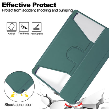 For Samsung Galaxy Tab S9 FE / S10 FE 360 Rotation Transparent Smart Leather Case with Keyboard(Dark Green) - Galaxy Tab S9 FE by PMC Jewellery | Online Shopping South Africa | PMC Jewellery | Buy Now Pay Later Mobicred