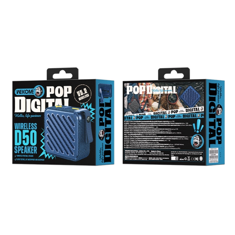 WK D50 Portable Mini Water-resistant Bluetooth Speaker(Blue)