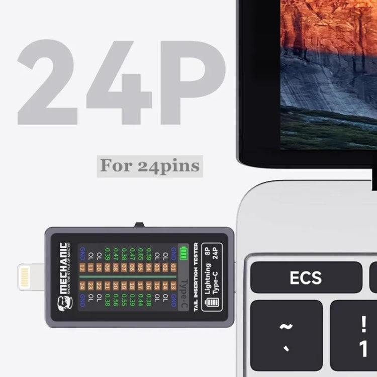 Mechanic T-824 Type-C to Lightning High Precision Digital Display Tail Insertion Tester - free shipping - PMC TechLife - Order now!