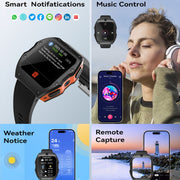 Model X 1.99 inch IP68 Water-resistant Android 9.0 4G Dual Cameras Matte Smart Watch, Specification:4GB+128GB(Black)