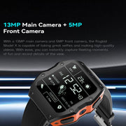 Model X 1.99 inch IP68 Water-resistant Android 9.0 4G Dual Cameras Matte Smart Watch, Specification:2GB+16GB(Black)