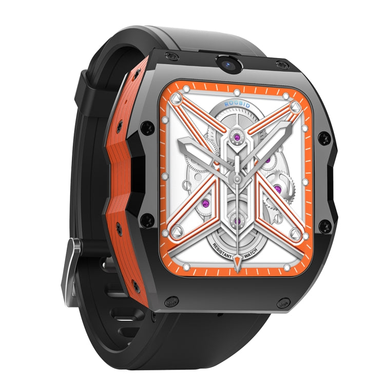 Model X 1.99 inch IP68 Waterproof Android 9.0 4G Dual Cameras Ceramics Smart Watch, Specification:4GB+128GB(Black Orange) - free shipping - PMC TechLife - Order now!
