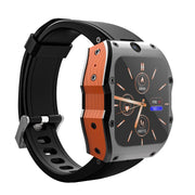 Model X 1.99 inch IP68 Water-resistant Android 9.0 4G Dual Cameras Ceramics Smart Watch, Specification:4GB+128GB(Black Orange)