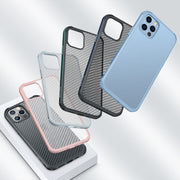 For iPhone 13 Pro Max SULADA Luxury 3D Carbon Fiber Textured Metal + TPU Frame Phone Case(Silver)